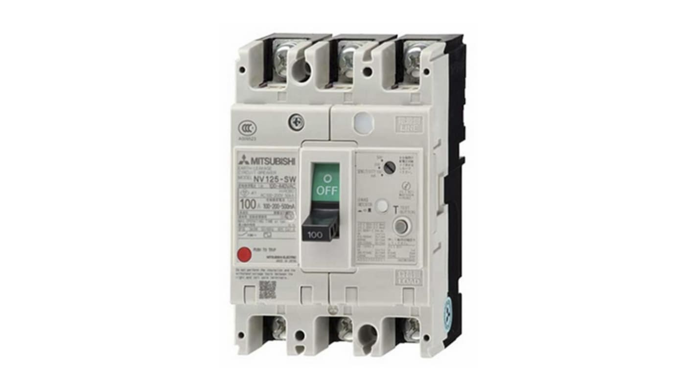 三菱電機 配線遮断器 3極 125A 440V パネル取付け