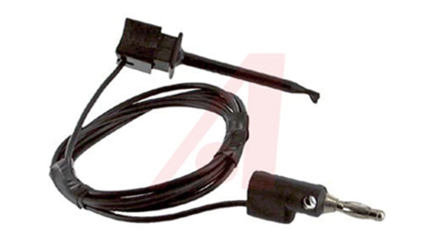 Mueller Electric 鳄鱼夹测试线, 0.9m线长, 300V, 5A, 黑色, 公插