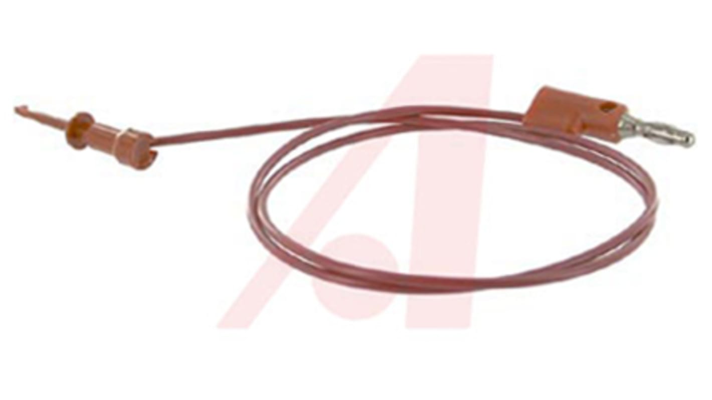 Mueller Electric 鳄鱼夹测试线, 600mm线长, 300V, 5A, 红色, 公插