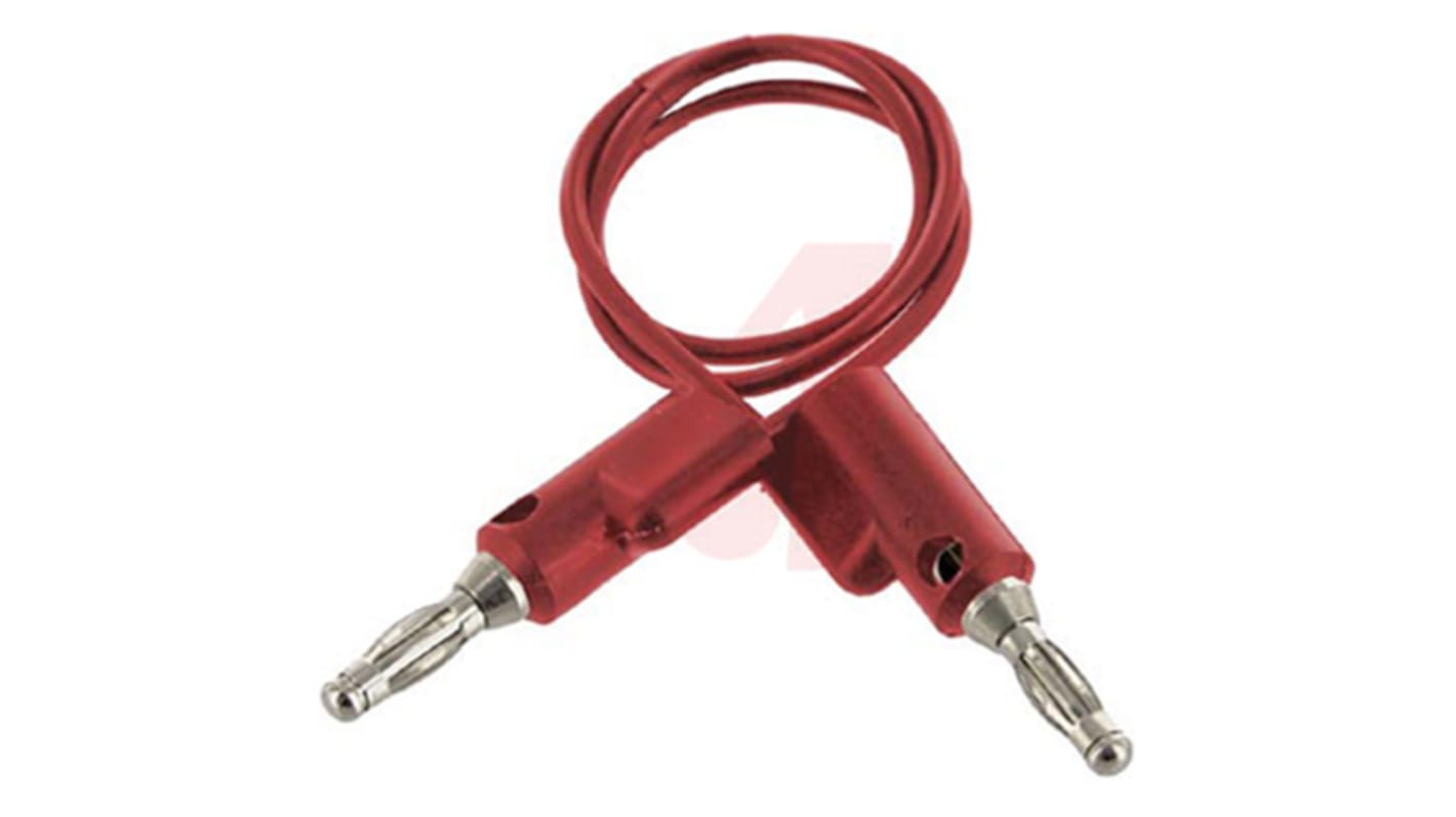 Mueller Electric 4 mmコネクタ用テストリード 4 mmコネクタテストリード, 300mm, 300V, 10A, 赤, PVC 絶縁