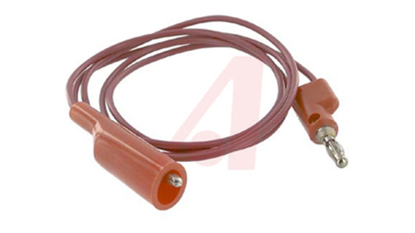 Mueller Electric 鳄鱼夹测试线, 0.9m线长, 300V, 10A, 红色至公插