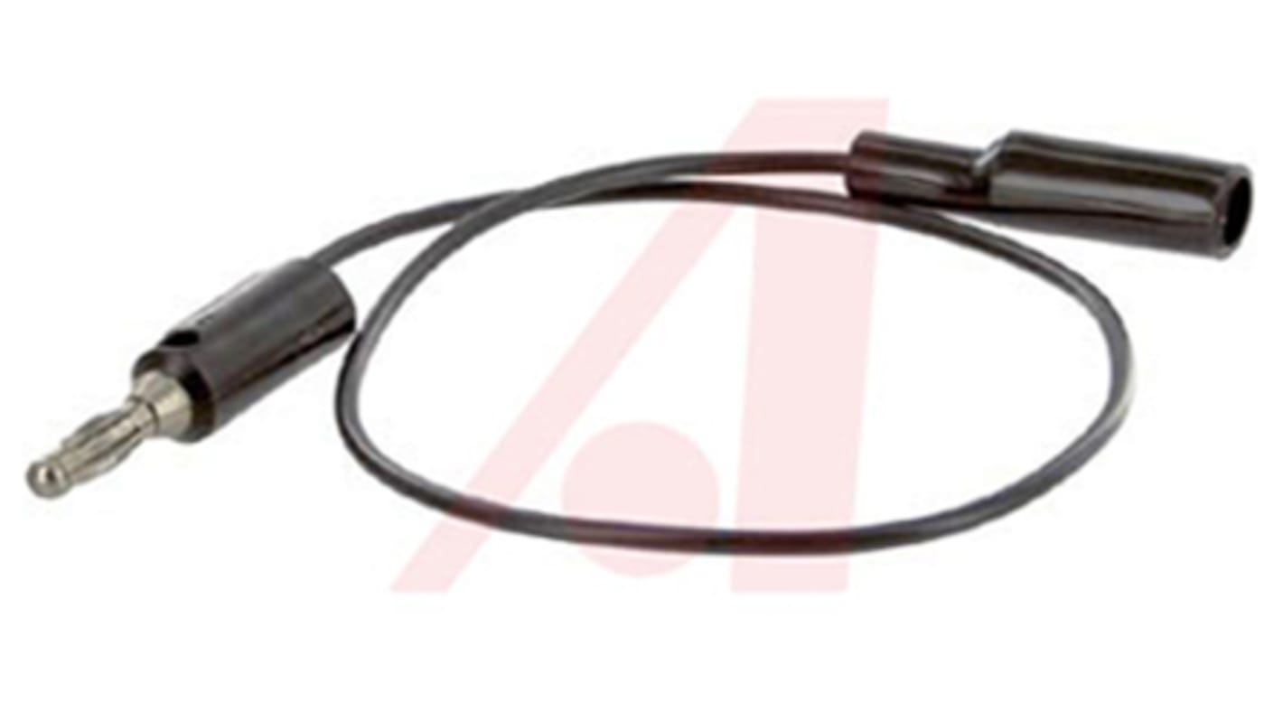 Mueller Electric 鳄鱼夹测试线, 300mm线长, 300V, 10A, 黑色至公插
