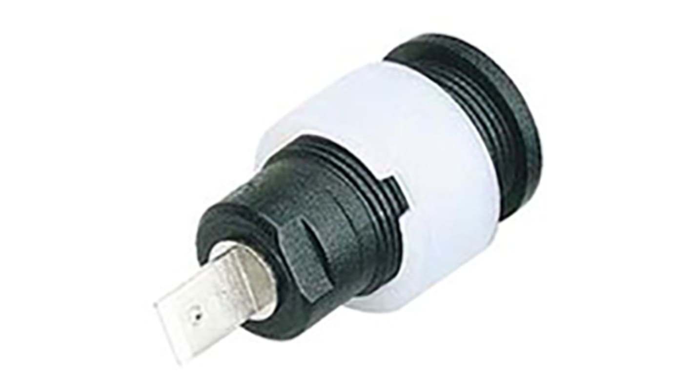 Mueller Electric Black Female Banana Socket, 4 mm Connector, Tab Termination, 35A, 1000V, Nickel Plating