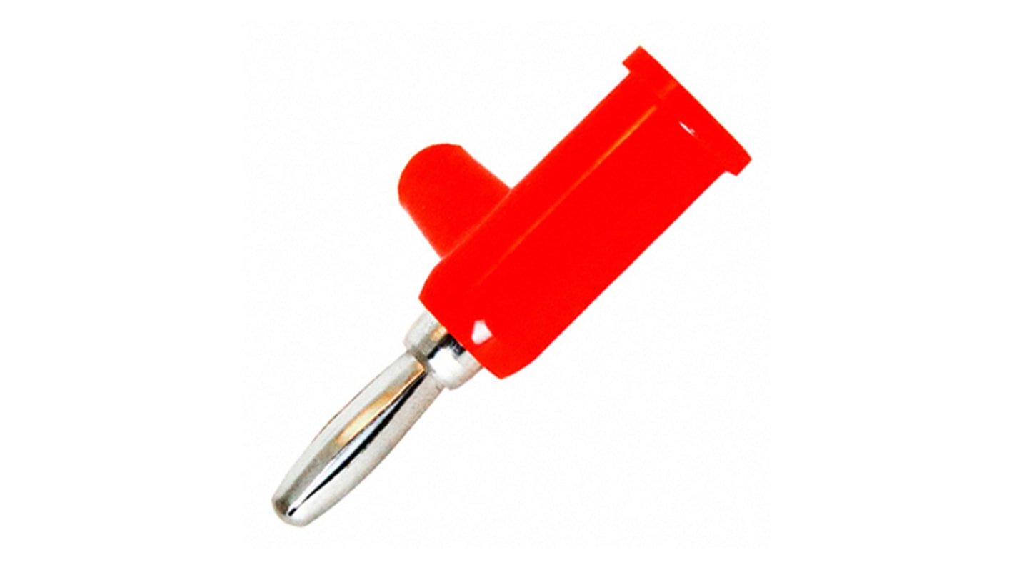 Mueller Electric 4 mm香蕉插头, 红色, 5000V, 15A, 39.36mm长, 镀镍