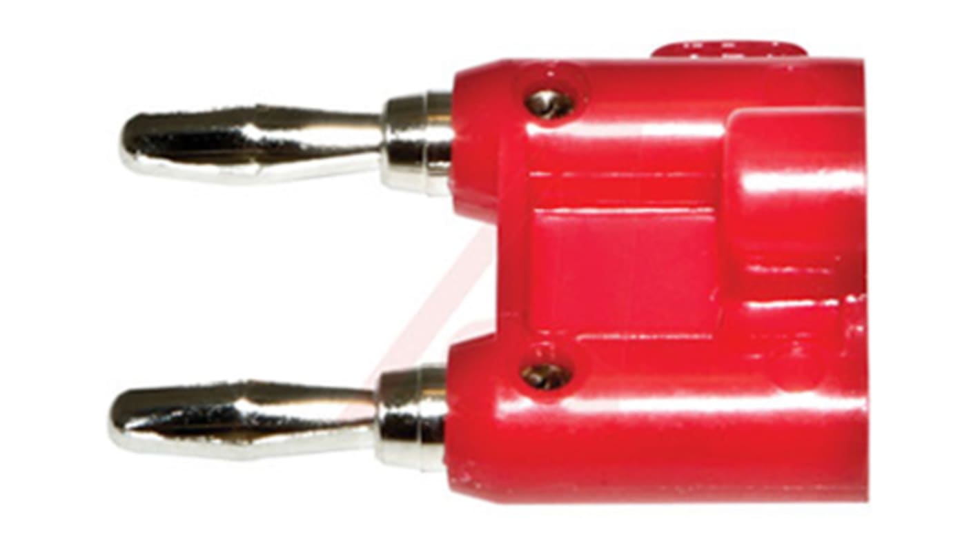 Mueller Electric Red Male Banana Plug, 4 mm Connector, 15A, 5000V, Nickel Plating