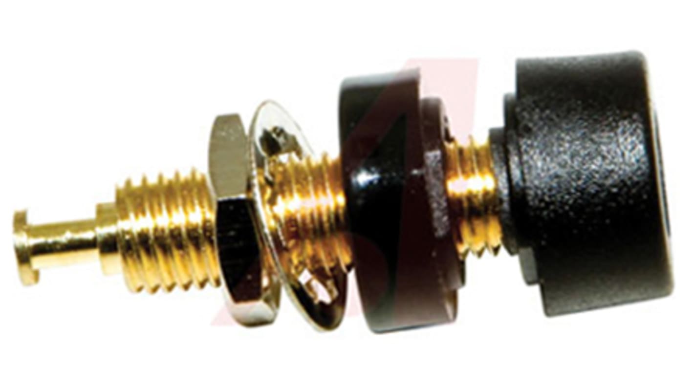 Mueller Electric バナナソケット メス 黒 真鍮, BU-P2854-0