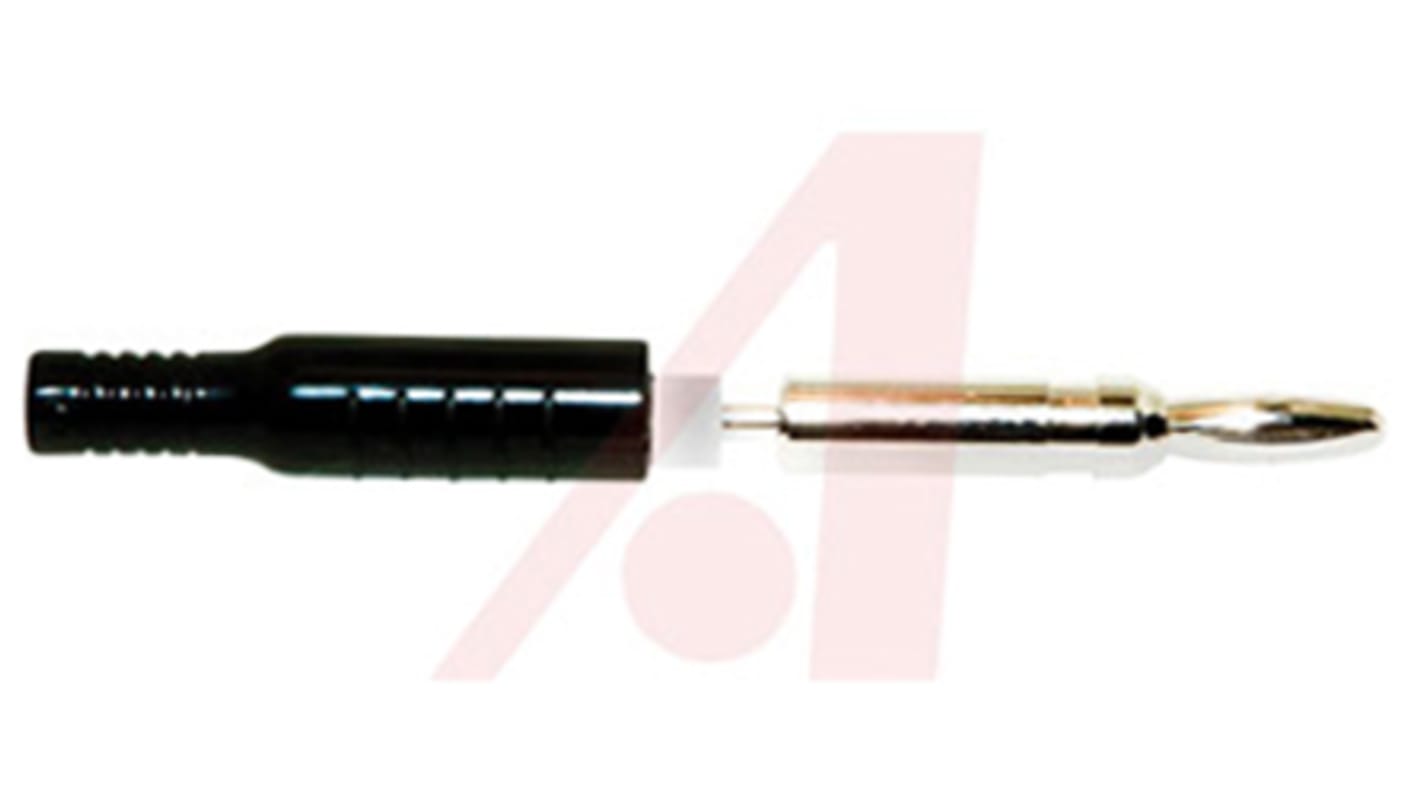 Mueller Electric 4 mm香蕉插头, 黑色, 1500V 直流, 15A, 压接，焊接式, 38.1mm长, 镀镍