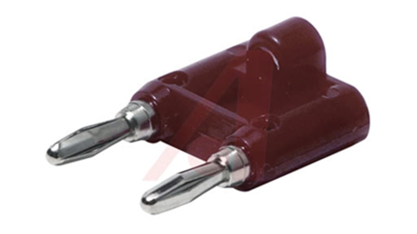 Mueller Electric Red Male Banana Plug, 4 mm Connector, Screw Termination, 15A, 5000V, Nickel Plating