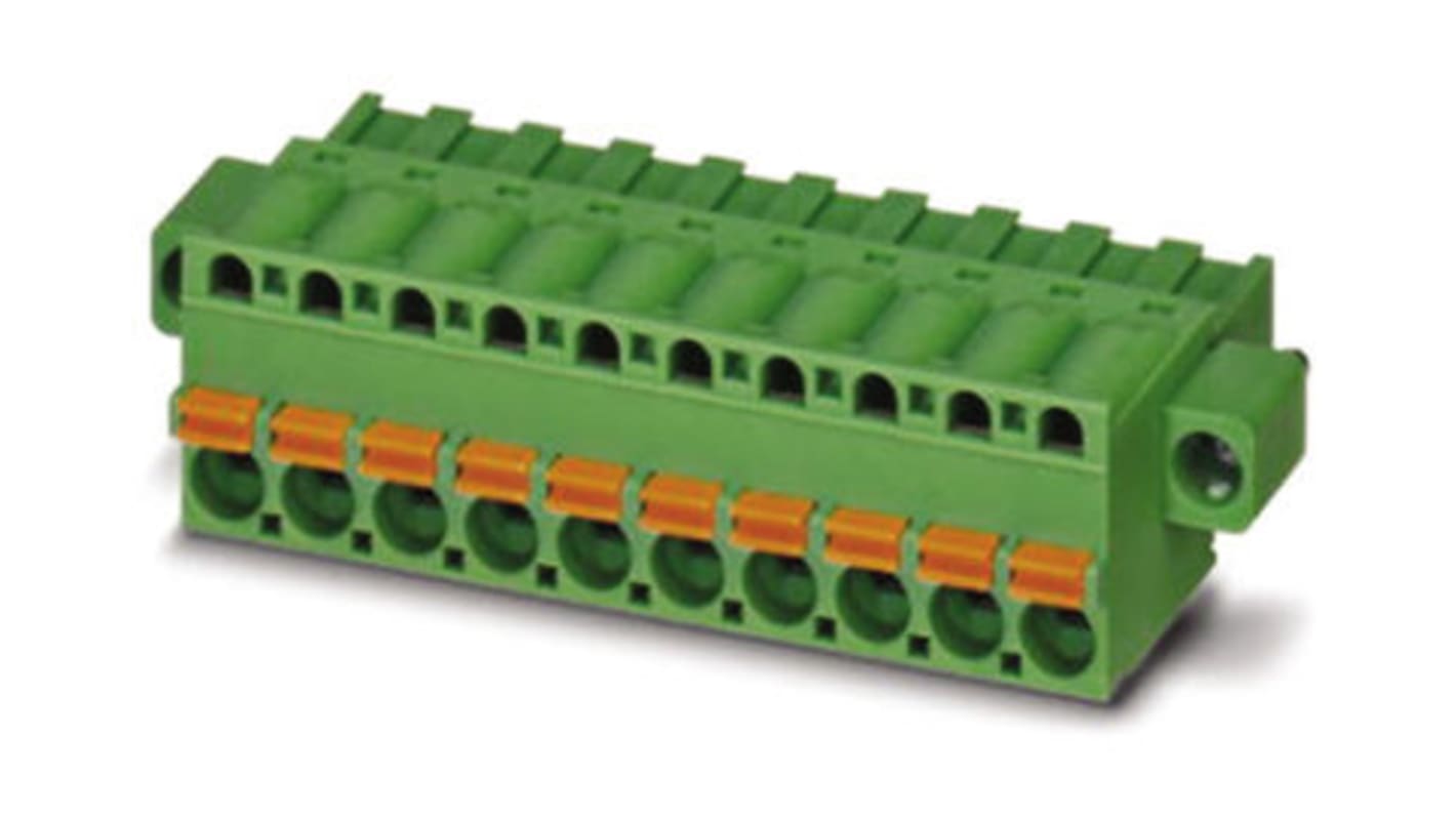 Phoenix Contact 5.08mm Pitch 12 Way Pluggable Terminal Block, Plug, Spring Cage Termination
