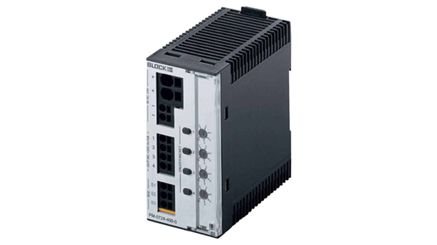 Block POWER MINI 系列 2 → 10 A 电子断路器 PM-0724-400-0, DIN 卡轨安装