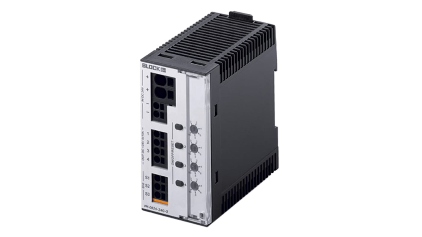 Block PM-0824-240-0, 0.5 → 6 A, DIN Rail Mount 24V POWER MINI Electronic Circuit breaker