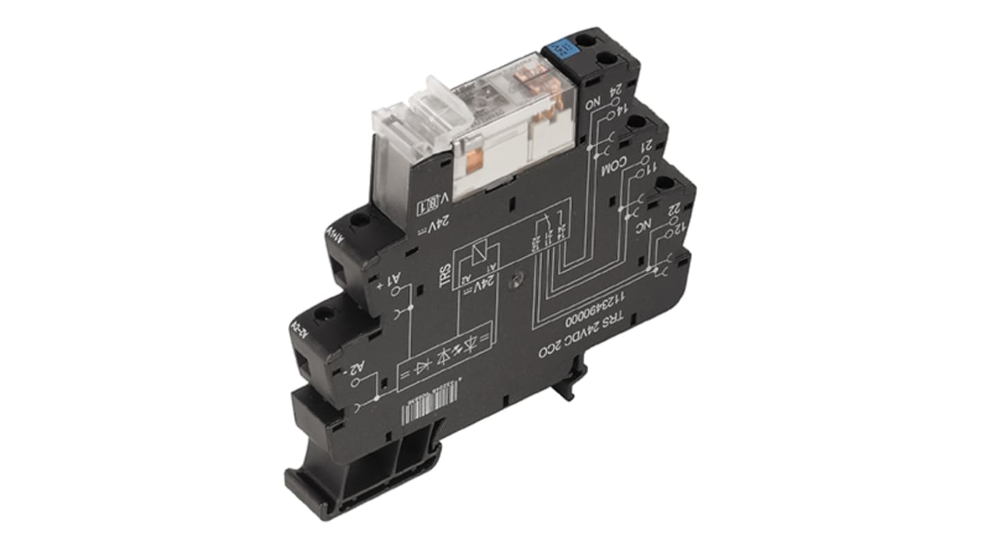 Weidmuller TRS Series Interface Relay, DIN Rail Mount, 120V Coil, DPDT, 2-Pole