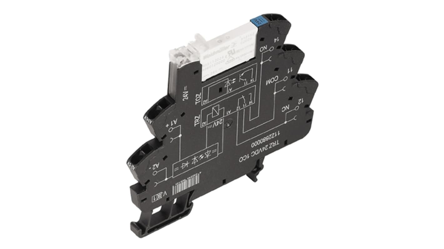 Relé modular Weidmuller TRZ, SPDT, 24V, para carril DIN