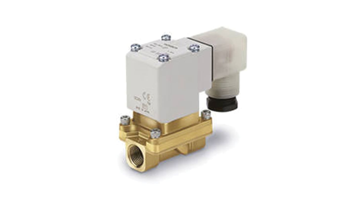 SMC Solenoid Valve VXZ232AGA, 2 port(s) , NC, 24 V dc, 1/4in