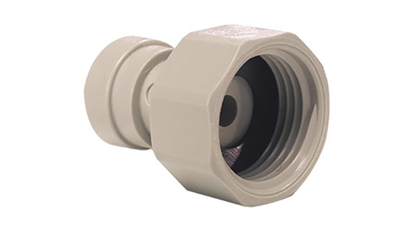 John Guest Acetal Process Fitting 1/4 (Tube OD) in, 3/4 (Thread BSP) in Straight Tap Adapter 1/4 in Push Fit, 3/4 in BSP