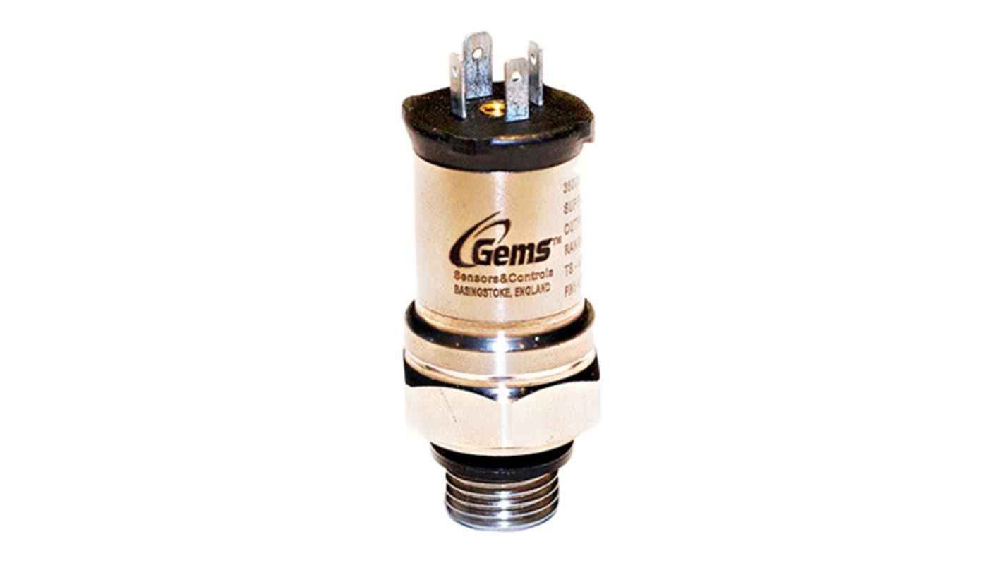 Gems Sensors Pressure Sensor, 16bar Max, Current Output, Absolute Reading