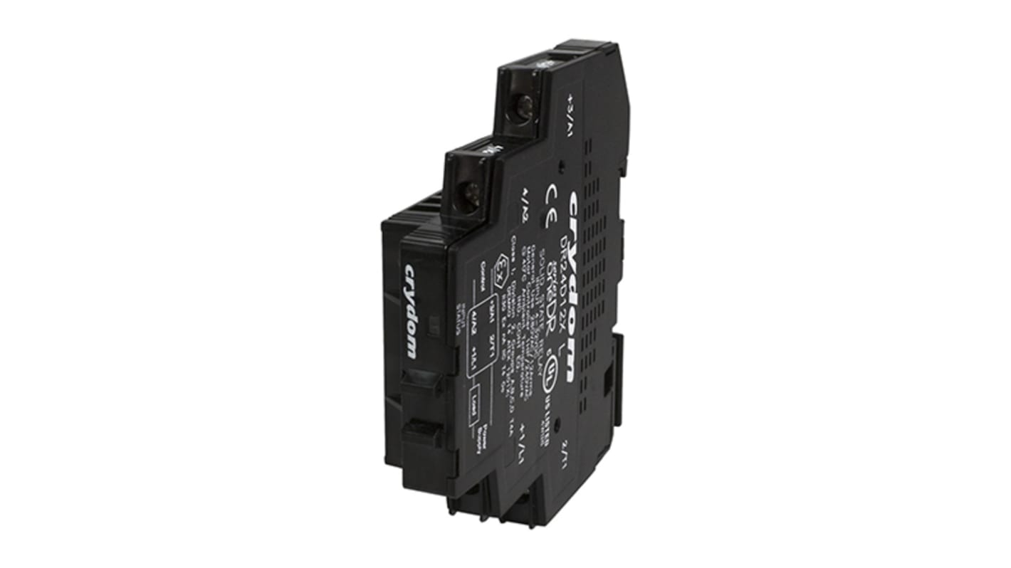 Sensata Crydom DR Series Solid State Relay, 12 A dc Load, DIN Rail Mount, 600 V ac Load, 32 V dc Control