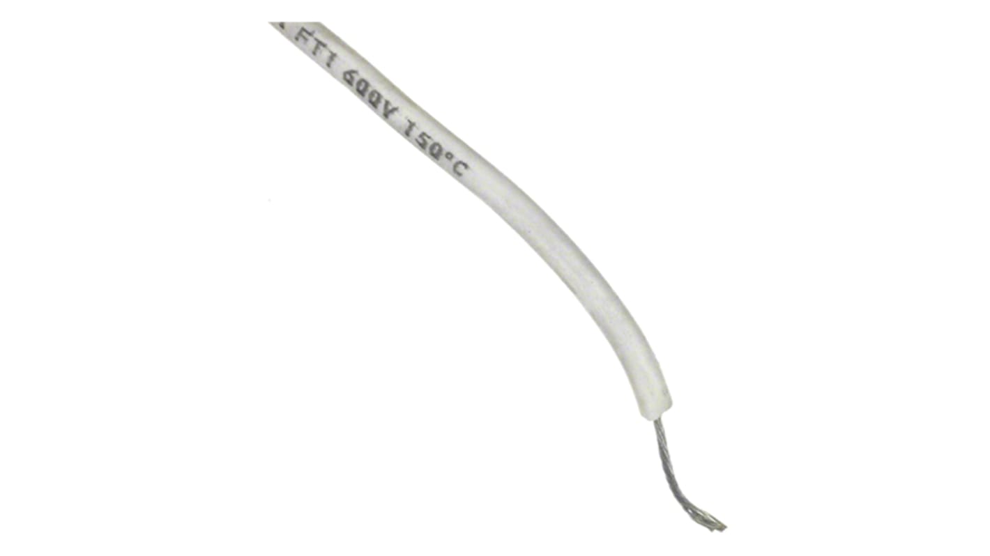 Alpha Wire Hook-up Wire Silicone Series White 0.33 mm² Hook Up Wire, 22 AWG, 7/0.25 mm, 30.5m, Silicone Insulation,