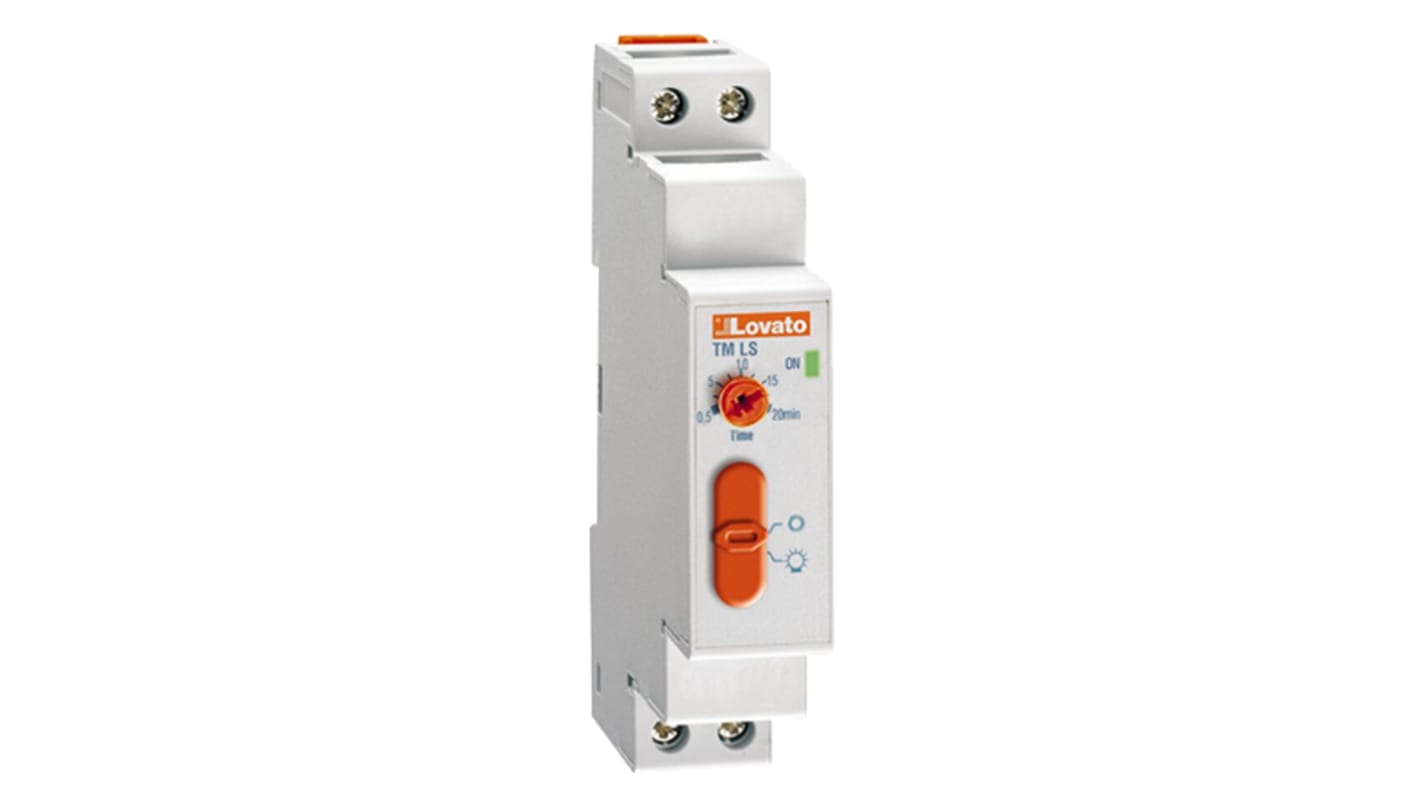 Lovato DIN Rail Mount Timer Relay, 220 → 240V ac, 1-Contact, 0.5 → 20min, 1-Function, SPST