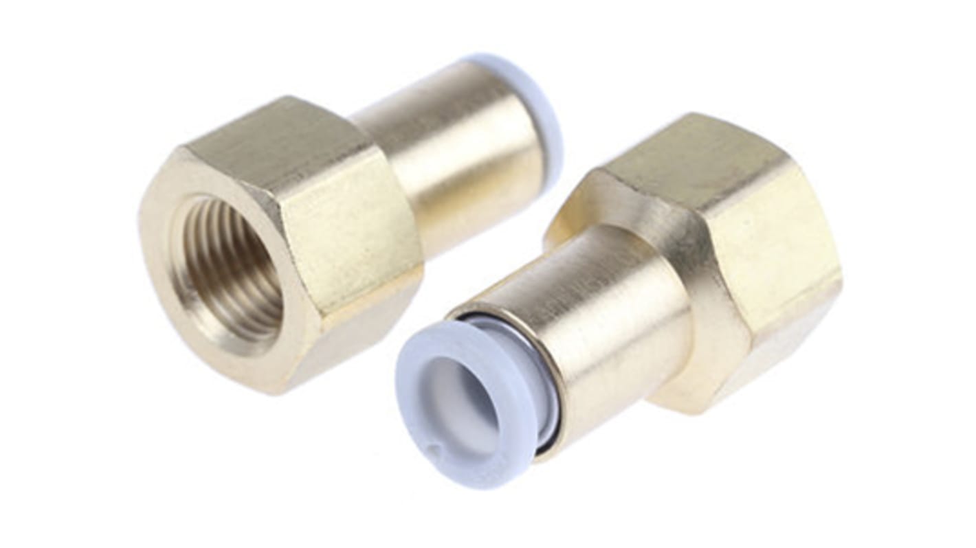 SMC KQ2 Series Straight Threaded Adaptor, G 1/4 Female to Push In 12 mm, Threaded-to-Tube Connection Style