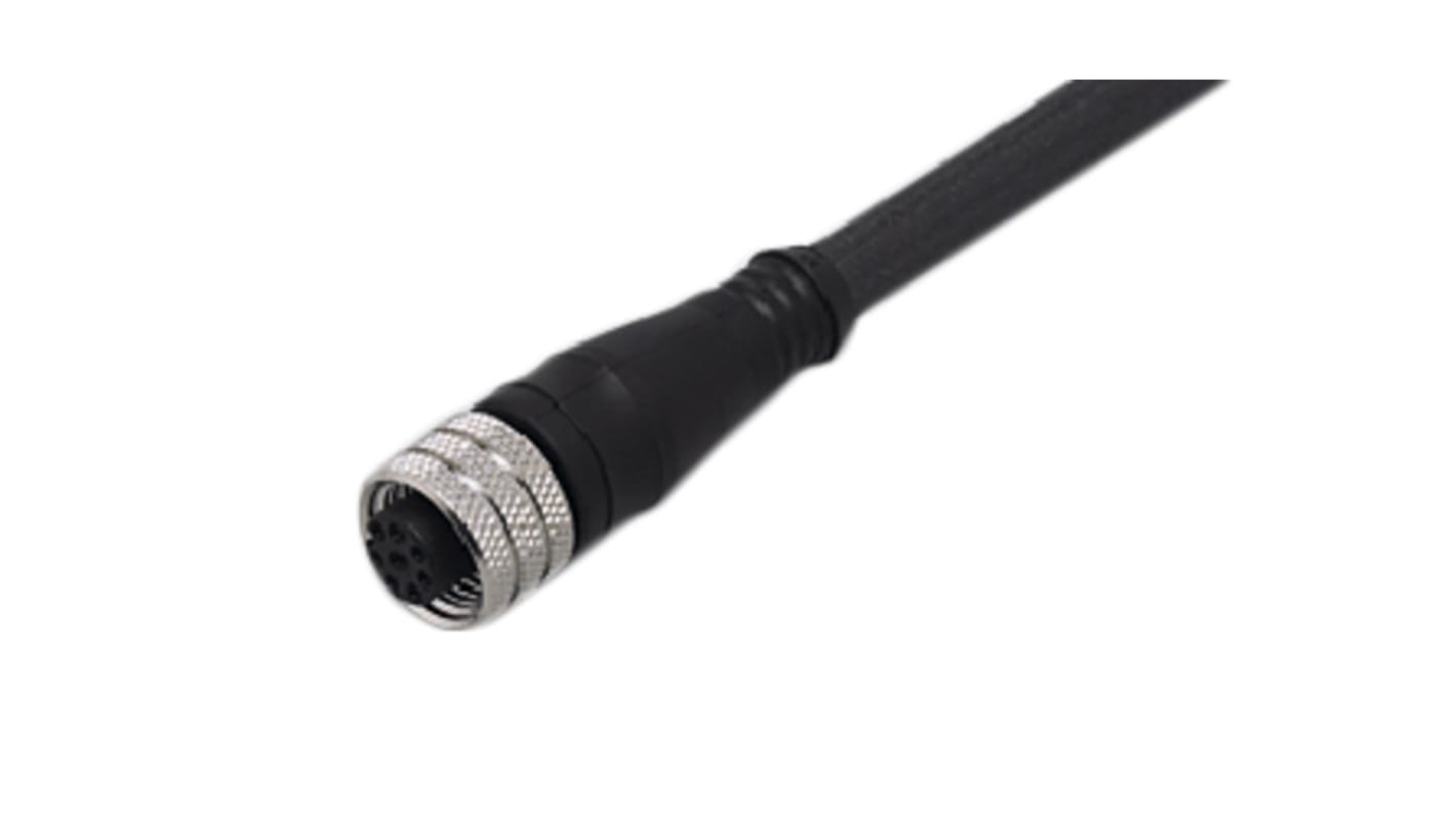ifm electronic Female 8 way M12 to 8 way Unterminated Sensor Actuator Cable, 5m