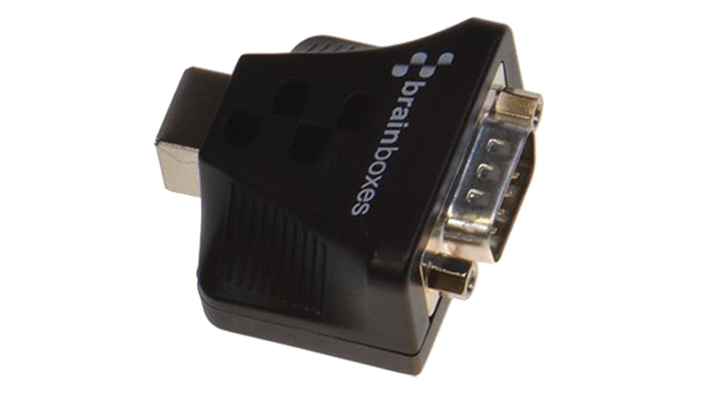 Brainboxes RS232 USB B Female to DB-9 Male Interface Converter