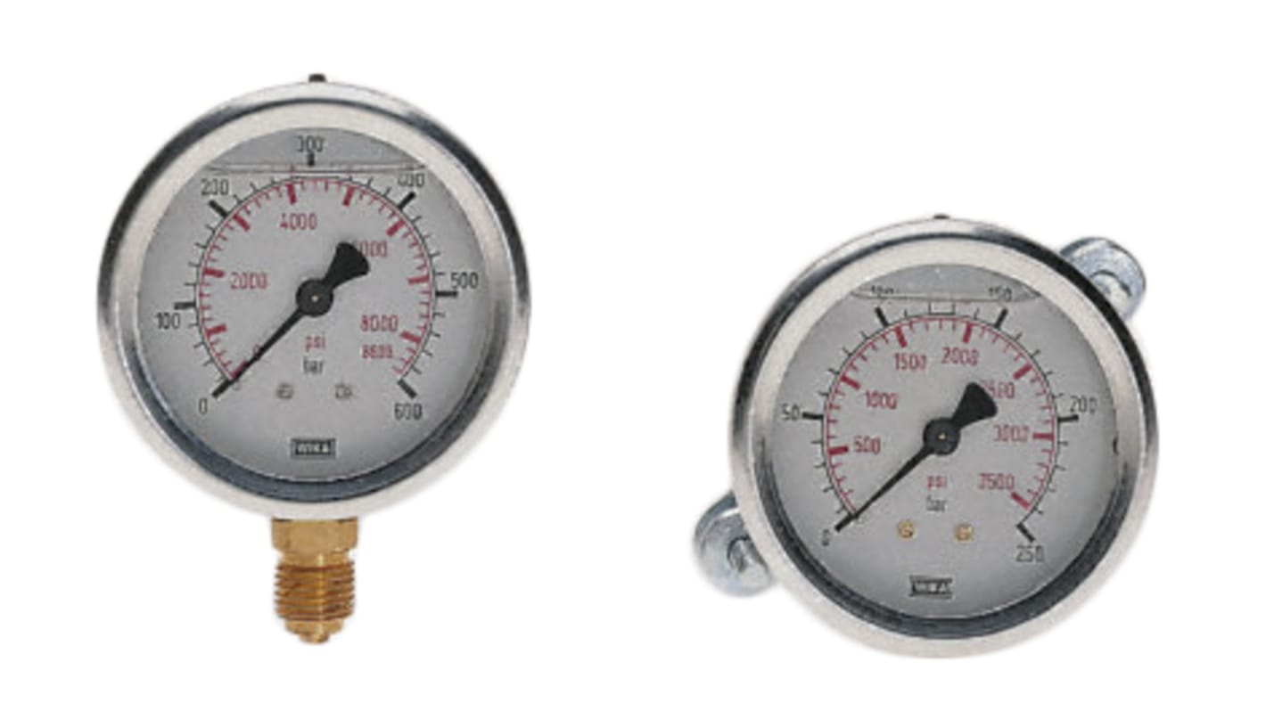 WIKA Analogue Pressure Gauge 250bar Back Entry 100mm Outside Diameter, UKAS