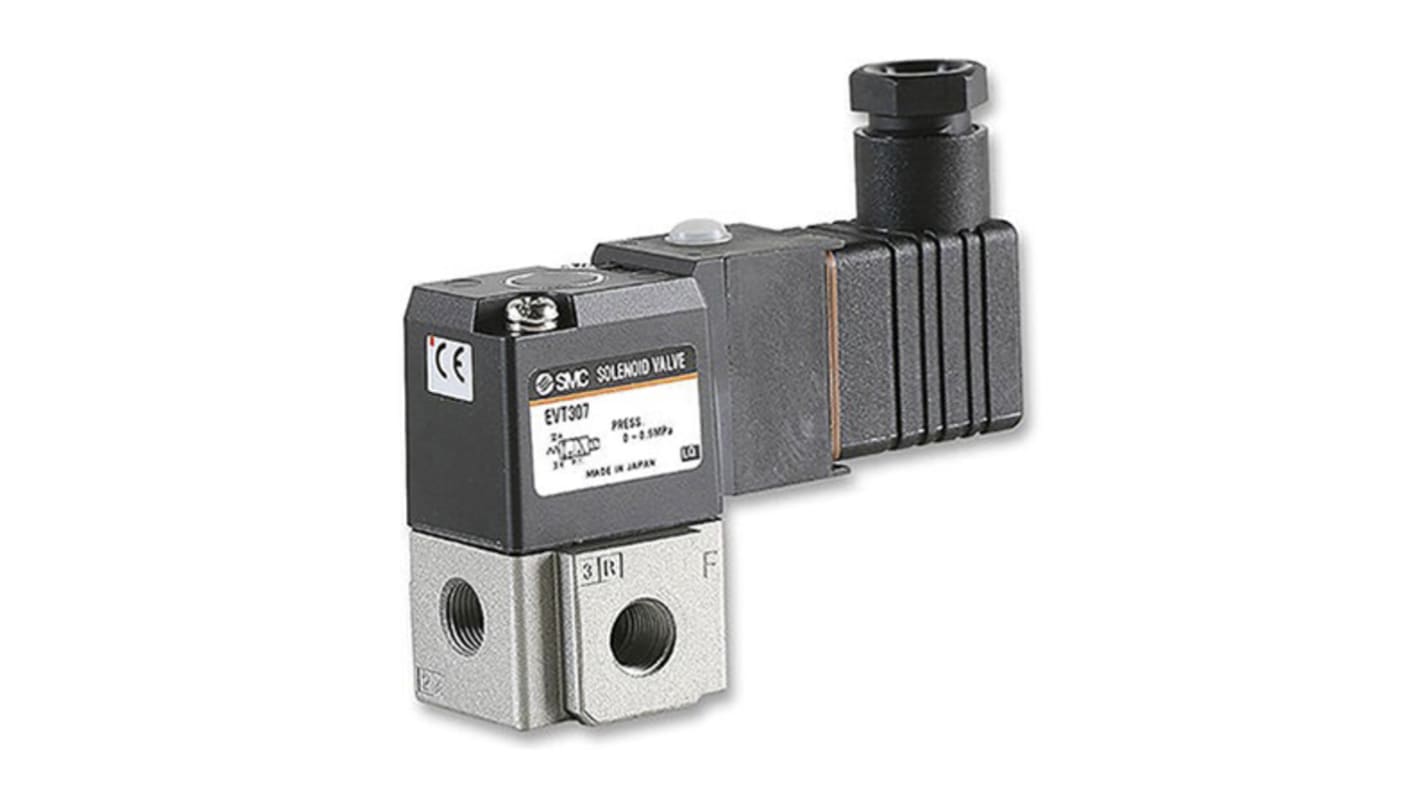 Electrodistributeur pneumatique SMC série VT317, Ressort/Bobine, G 1/4, 24V c.c.