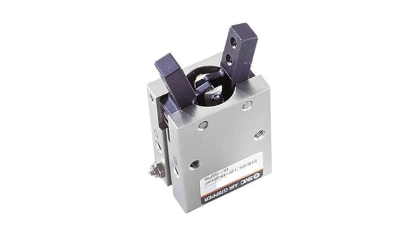 SMC 2 Finger Single Action Pneumatic Gripper, MHC2-10S, Angle Gripping Type