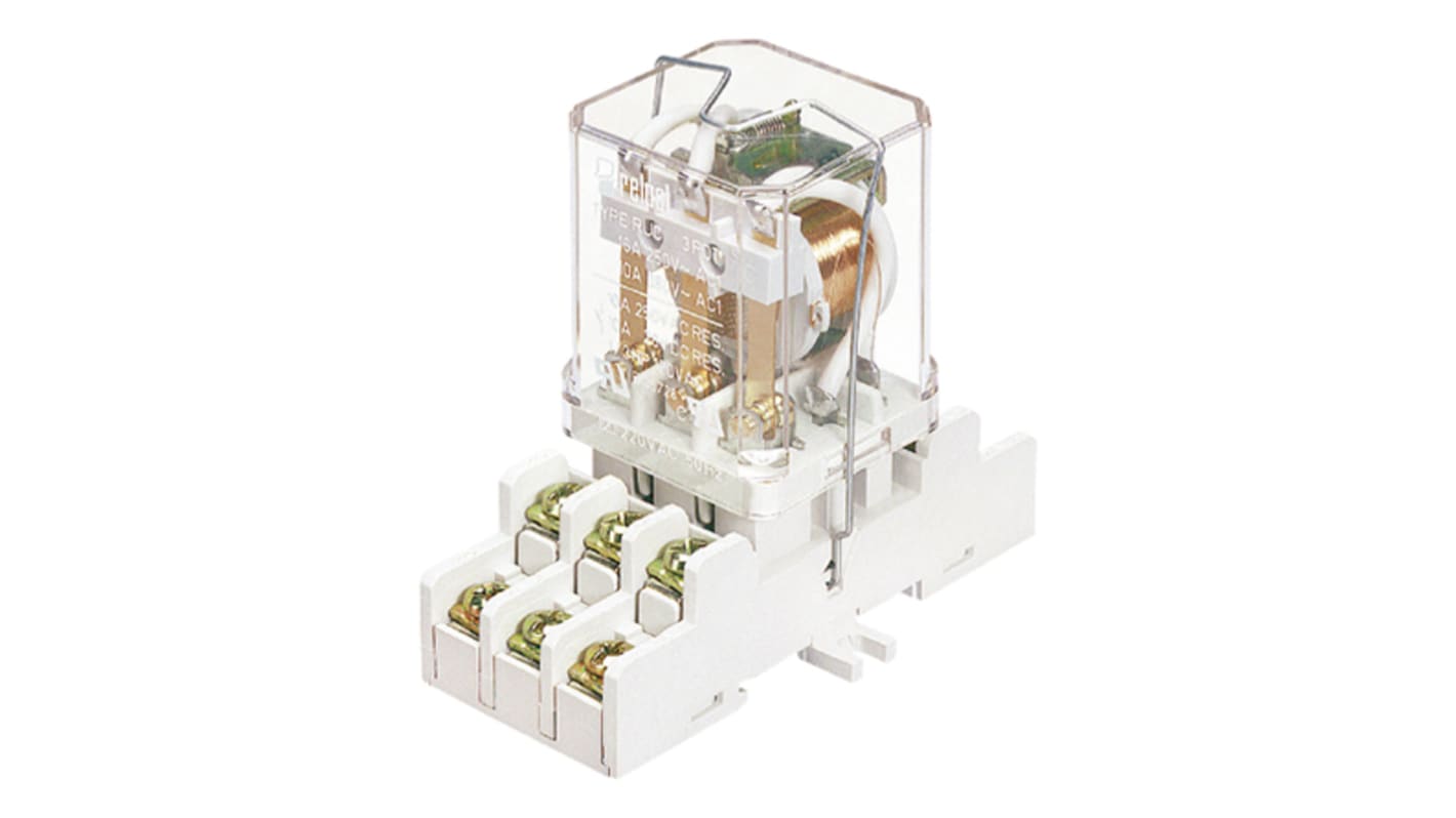 Relpol 11 Pin 250V ac DIN Rail Relay Socket, for use with RUC Faston Relay