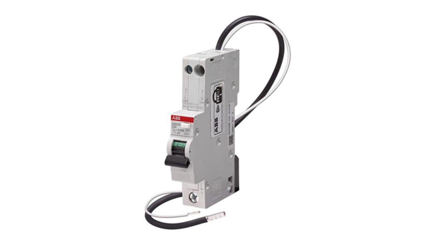 ABB RCBO, 6A Current Rating, 1P+N Poles, 30mA Trip Sensitivity, Type C, System Pro M Compact Range