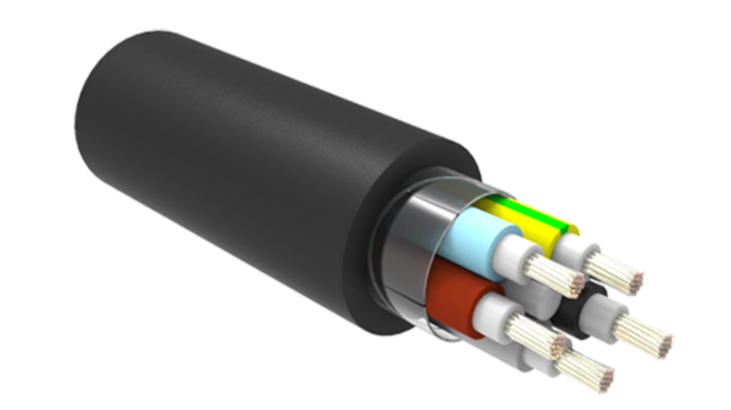 TE Connectivity C-Lite Steuerleitung, 5-adrig x 1,5 mm² Schwarz, 50m, 15 AWG ungeschirmt