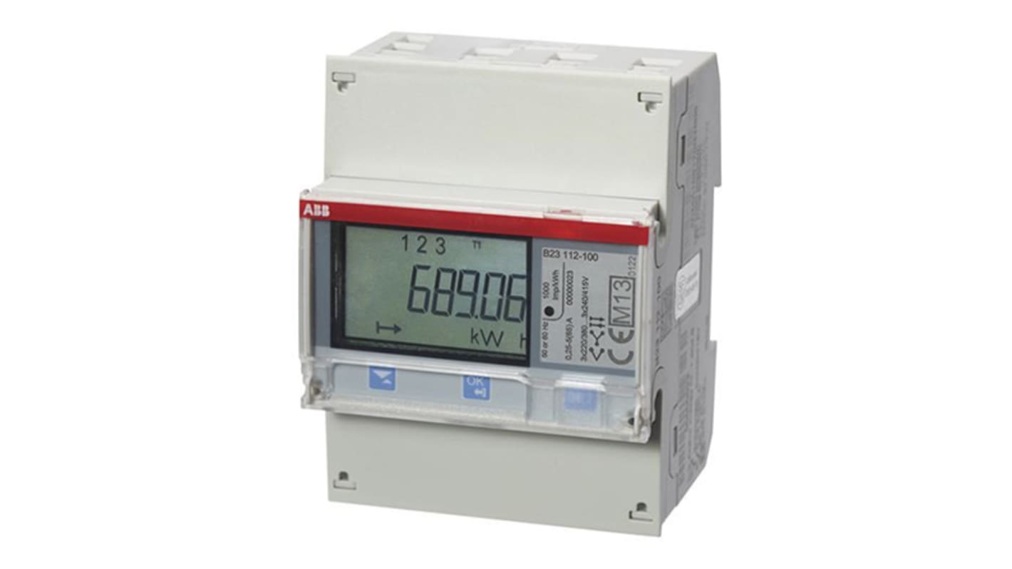 ABB 3 Phase LCD Energy Meter, Type Electromechanical