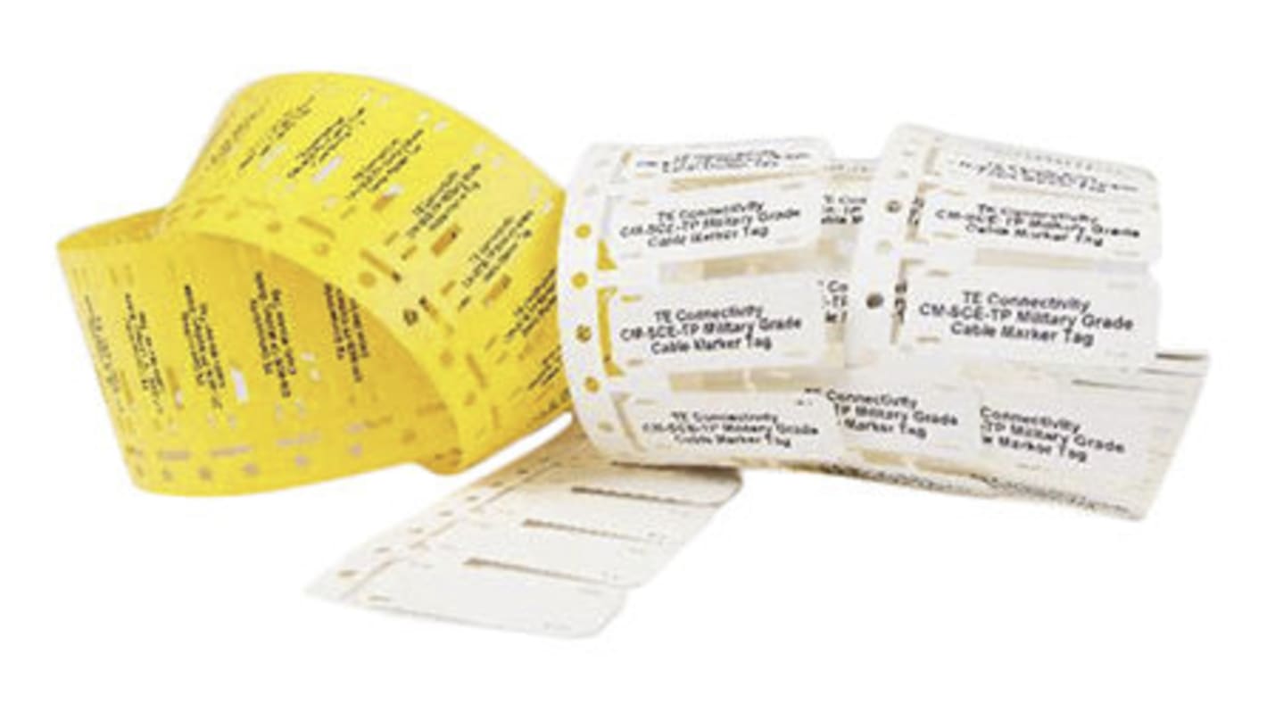 TE Connectivity HTCM-SCE Yellow Cable Labels, 50.8mm Width, 6.4mm Height, 250 Qty