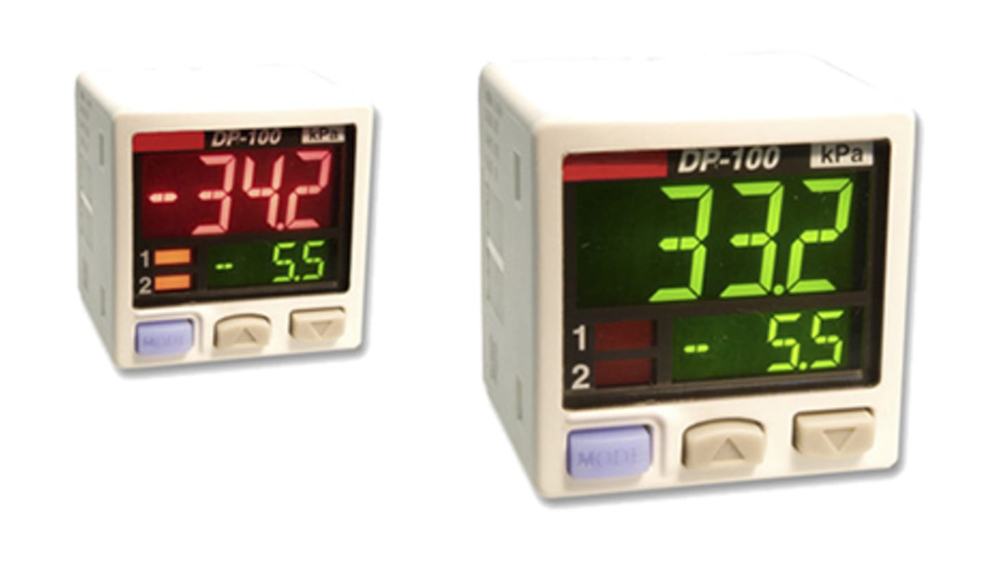 Panasonic Pressure Sensor, -1bar Min, 10bar Max, 2x PNP-NO/NC Output, Relative Reading