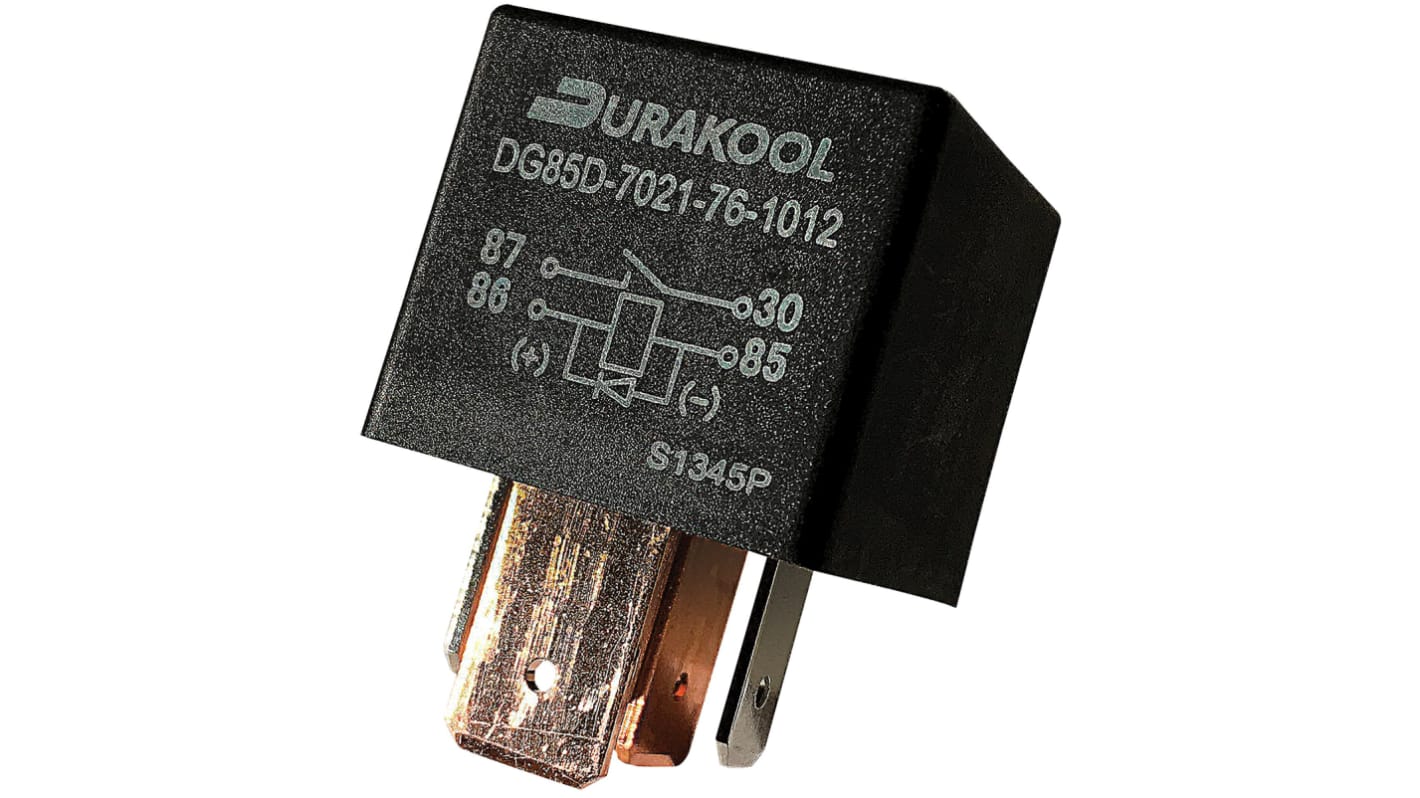 Durakool 12V dc Spule 1-poliger Schließer Steckrelais 90Ω 1.81W Monostabiles Relais