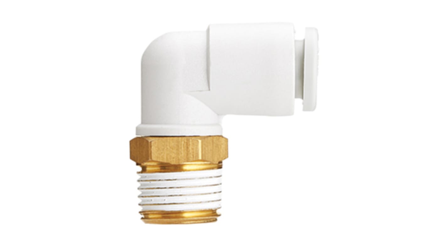 Adaptateur fileté coudé SMC KQ2 vers Enfichable 6 mm G 3/8 Mâle
