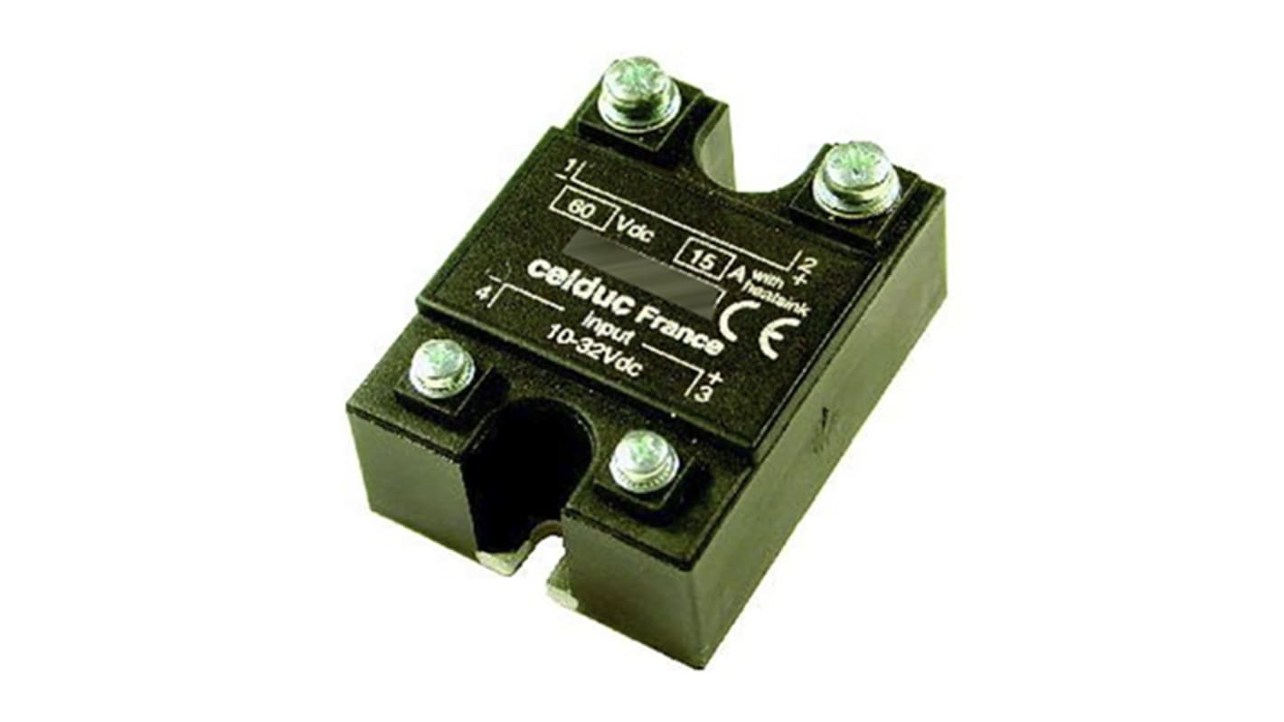 Celduc SCC Series Solid State Relay, 5 A Load, Panel Mount, 60 V dc Load, 32 V dc Control