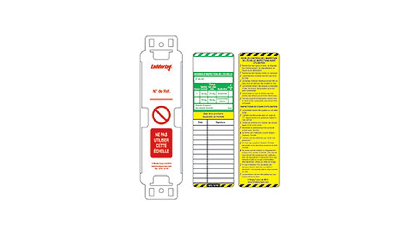 Brady Red on White Safety Ladder Tag, French Language, 1 per Pack