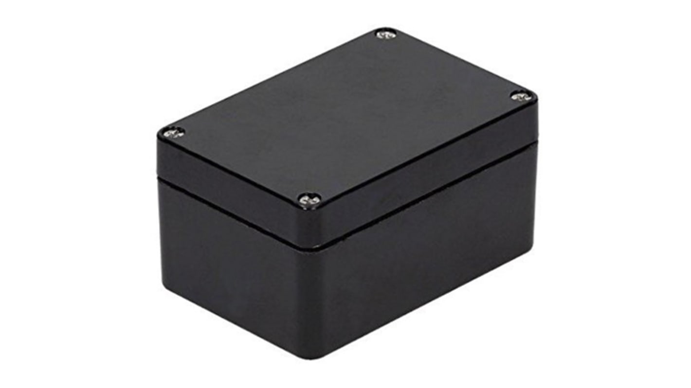 RS PRO Black PET Enclosure, IP66, Black Lid, 190 x 75 x 55mm