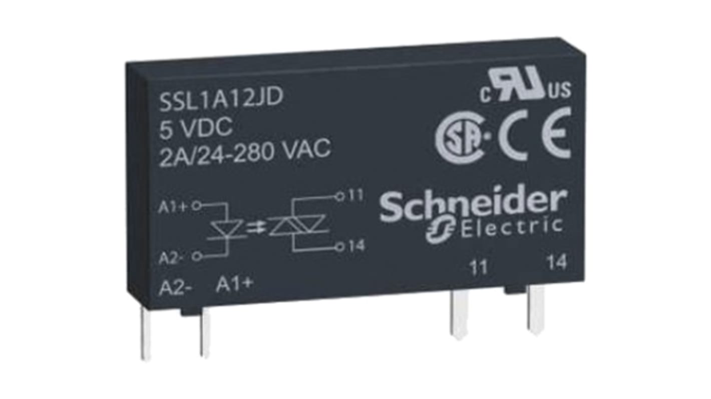 Relè a stato solido SSL1A12ND, Montaggio su circuito stampato, 2 A, 280 V c.a., c.a., SPST