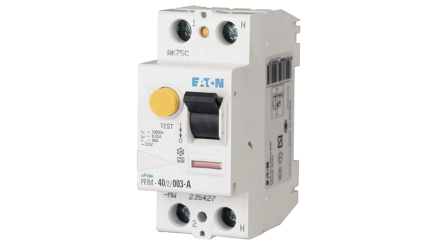 Interruptor diferencial Eaton, 63A Tipo AC, 2 Polos, 300mA PFIM