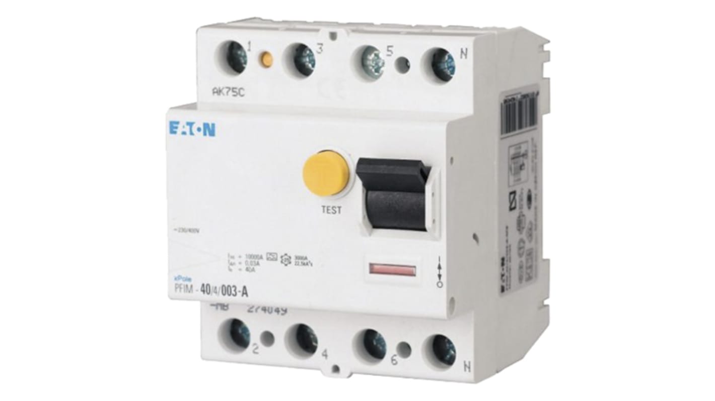 Eaton RCD, 25A, 4 Pole, 30mA, Type A