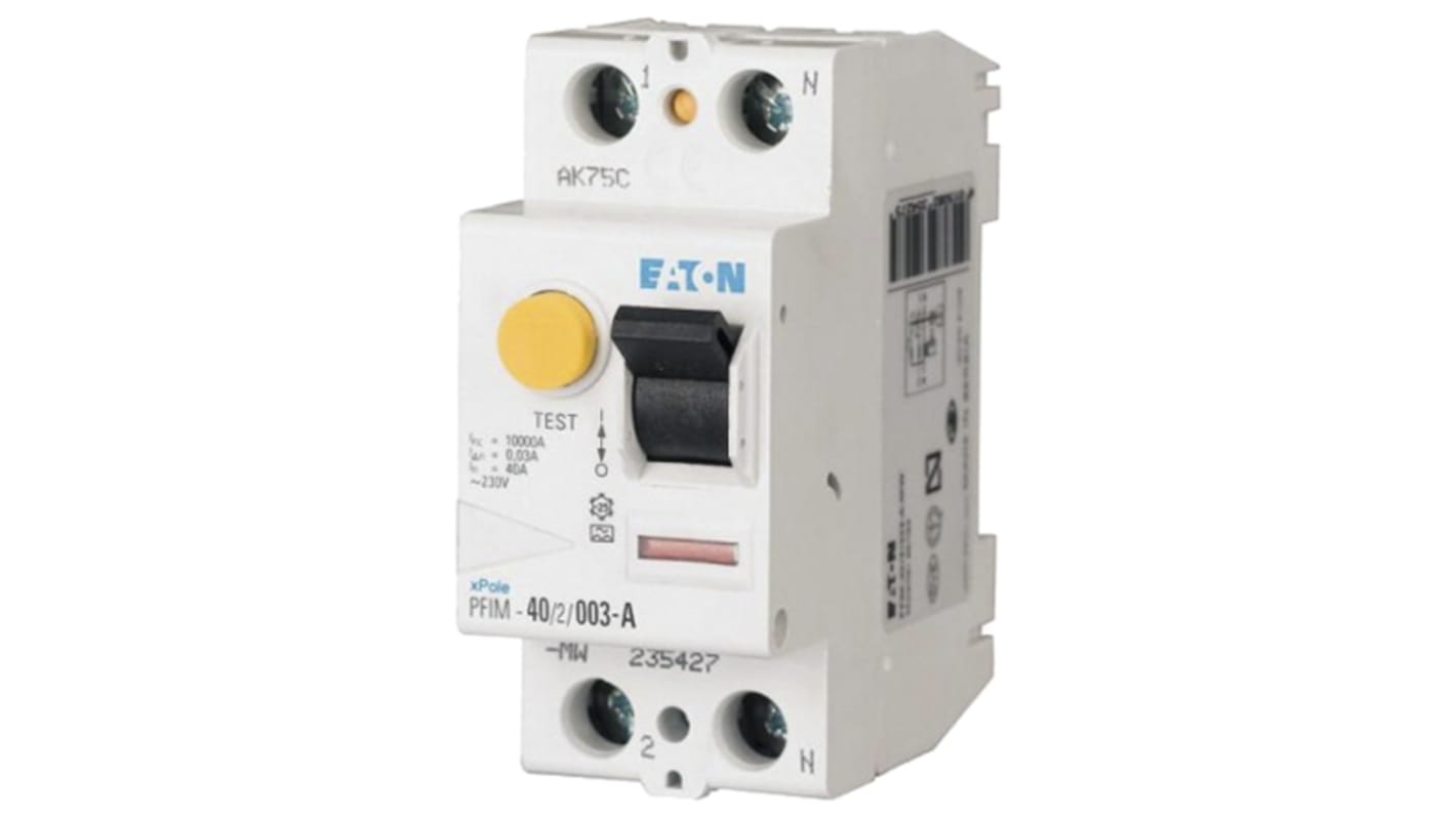 Eaton RCD, 25A, 2 Pole, 30mA, Type G