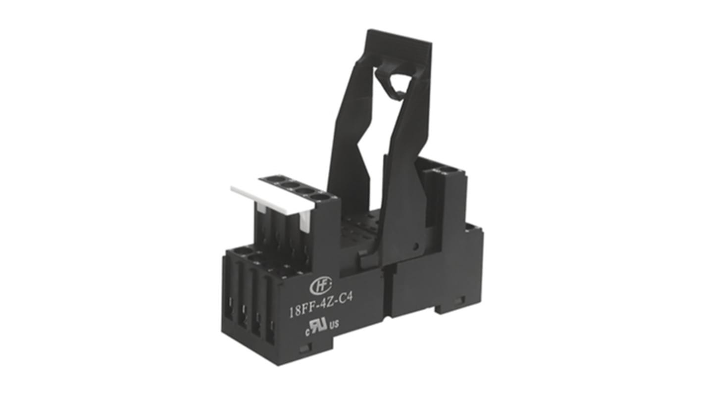 Hongfa Europe GMBH 14 Pin 250V ac DIN Rail Relay Socket, for use with HF18FF & HF18FH Series Relays