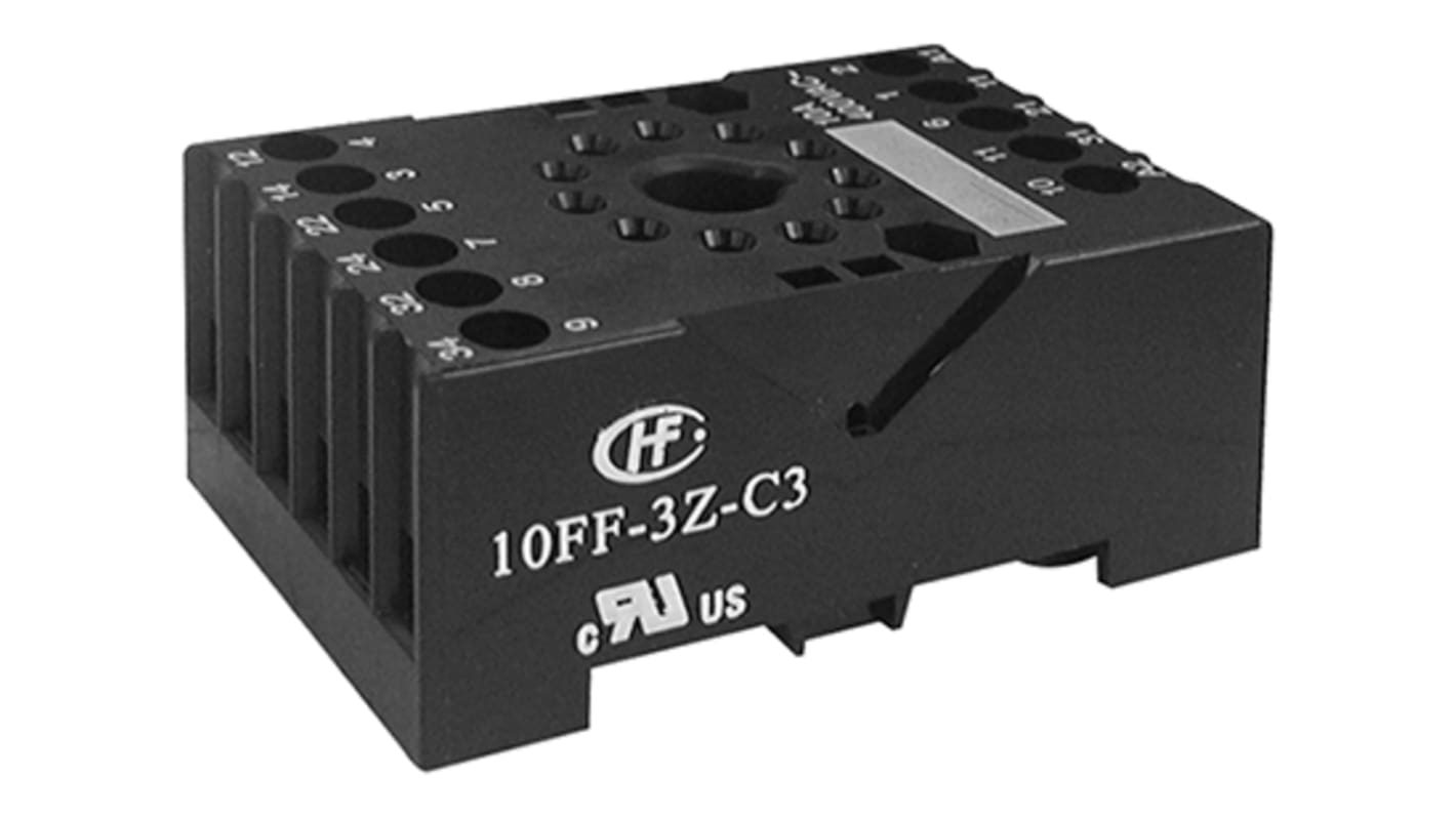 Support relais Hongfa Europe GMBH 11 contacts, Rail DIN, 250V c.a., pour Relais série HF10FF et HF10FH