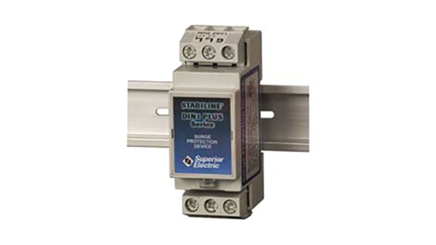 Superior Electric, DIN1 PLUS Surge Arrester 200 V dc Maximum Voltage Rating 20kA Maximum Surge Current Surge Protection