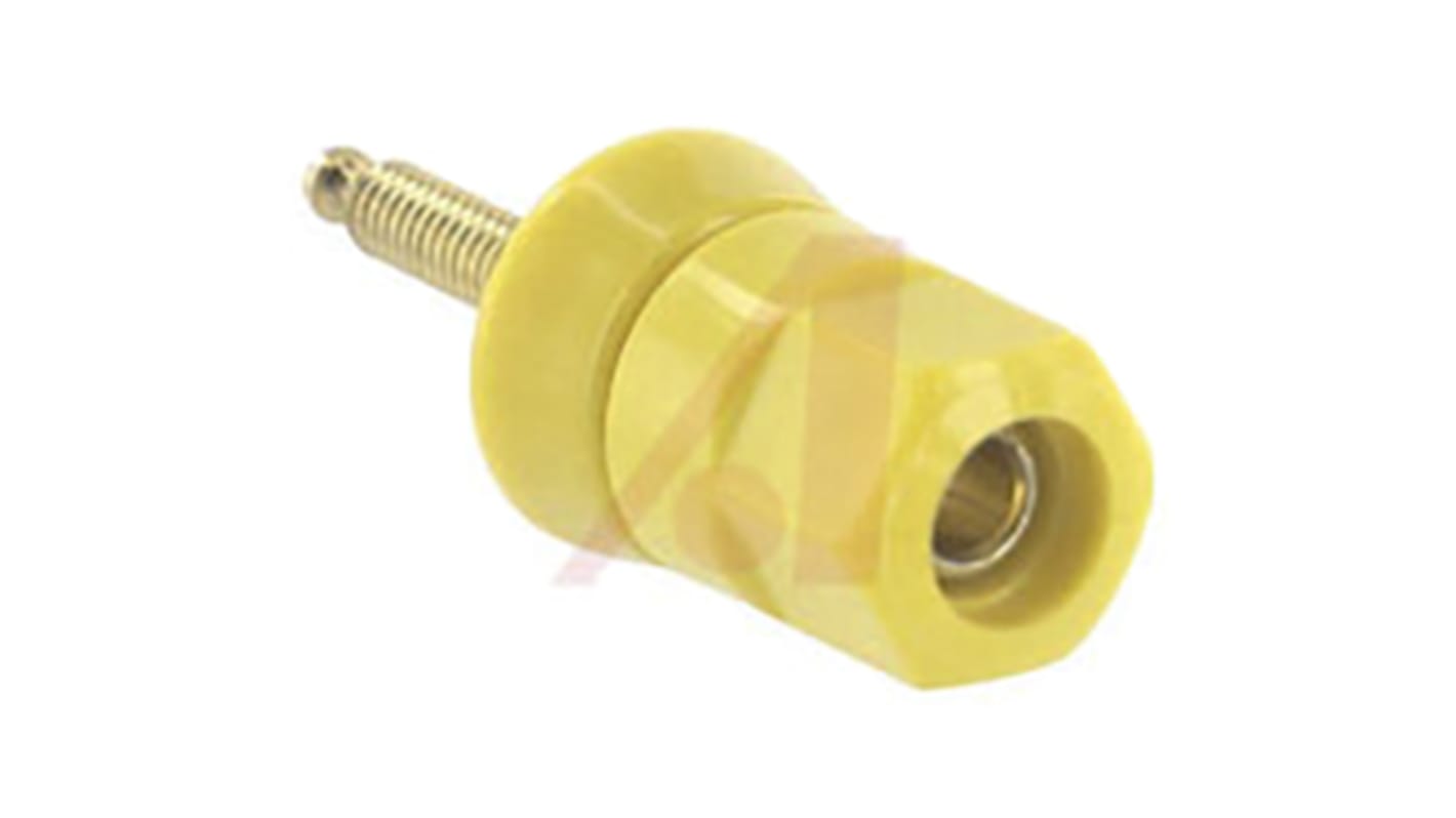 Superior Electric 30A, Yellow Binding Post With Brass Contacts and Gold Plated - 12.7mm Hole Diameter