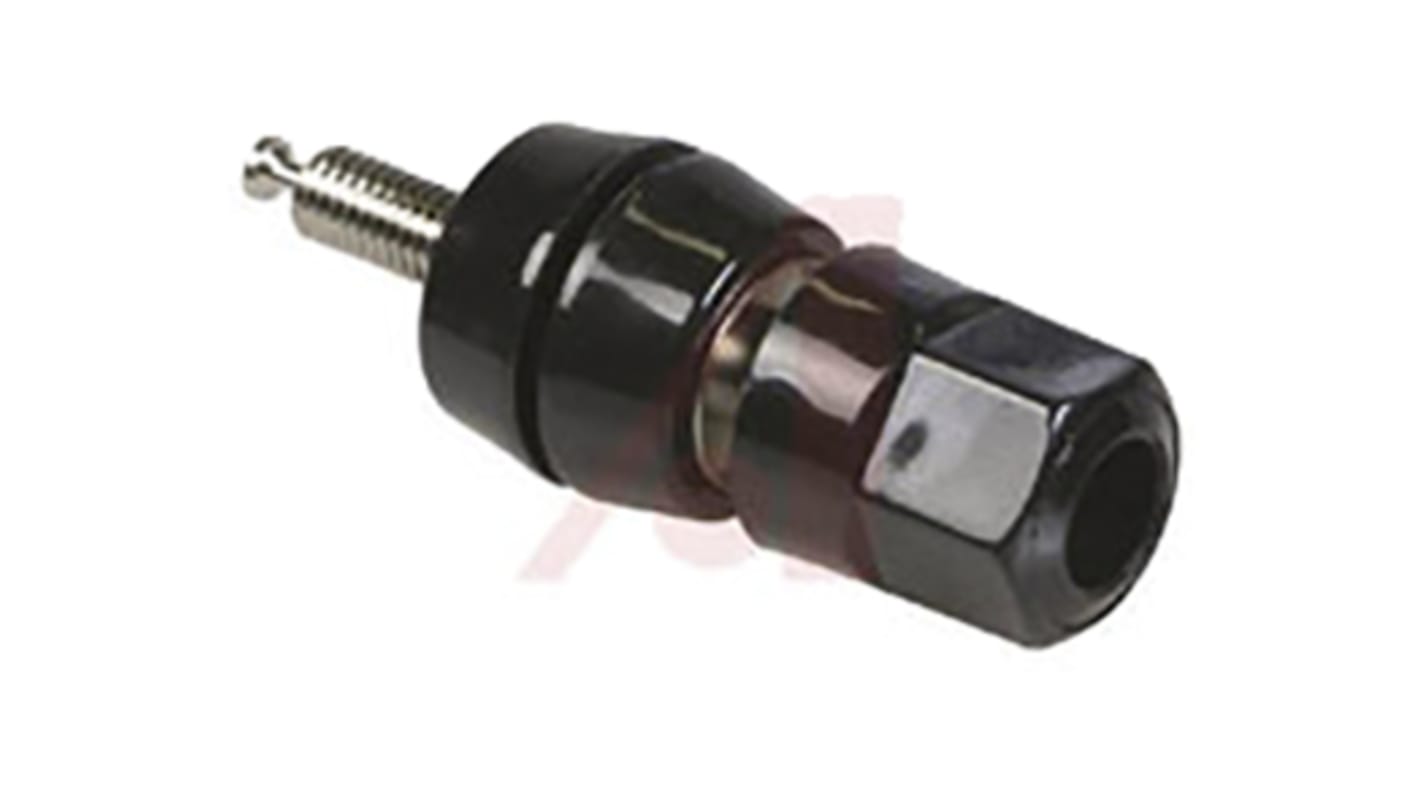 Superior Electric 30A, Black Binding Post With Brass Contacts and Nickel Plated - 12.7mm Hole Diameter
