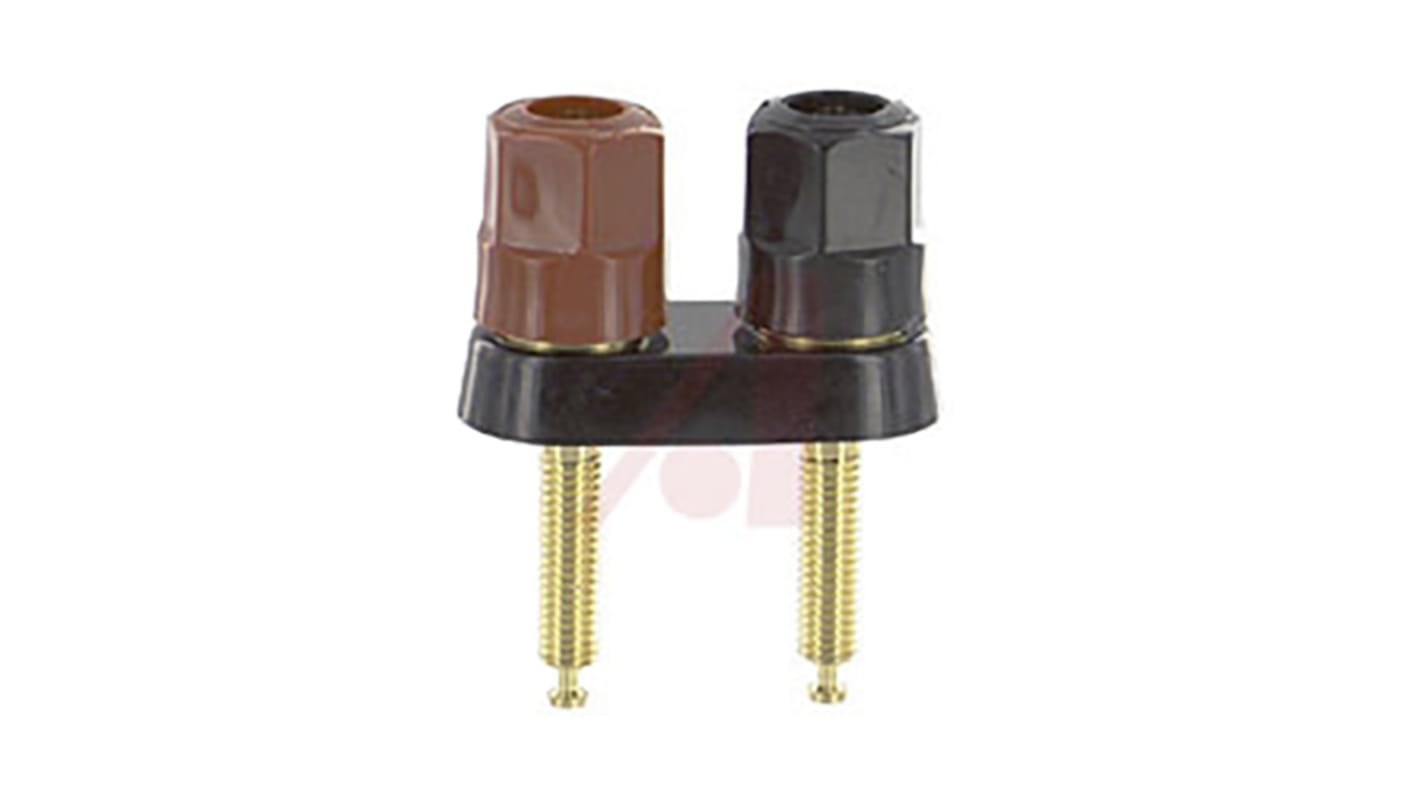 Superior Electric 30A, Black, Red Binding Post With Brass Contacts and Gold Plated - 12.7mm Hole Diameter